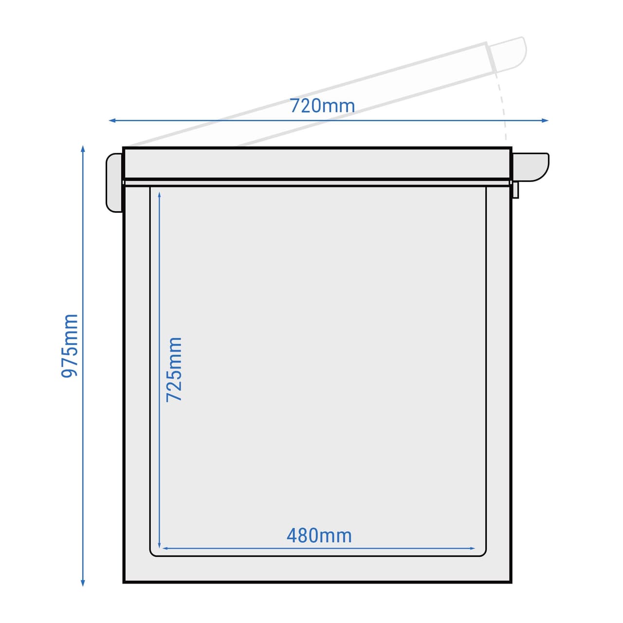 Deep freezer - 1800mm - 534 litres - stainless steel lid - incl. partition wall