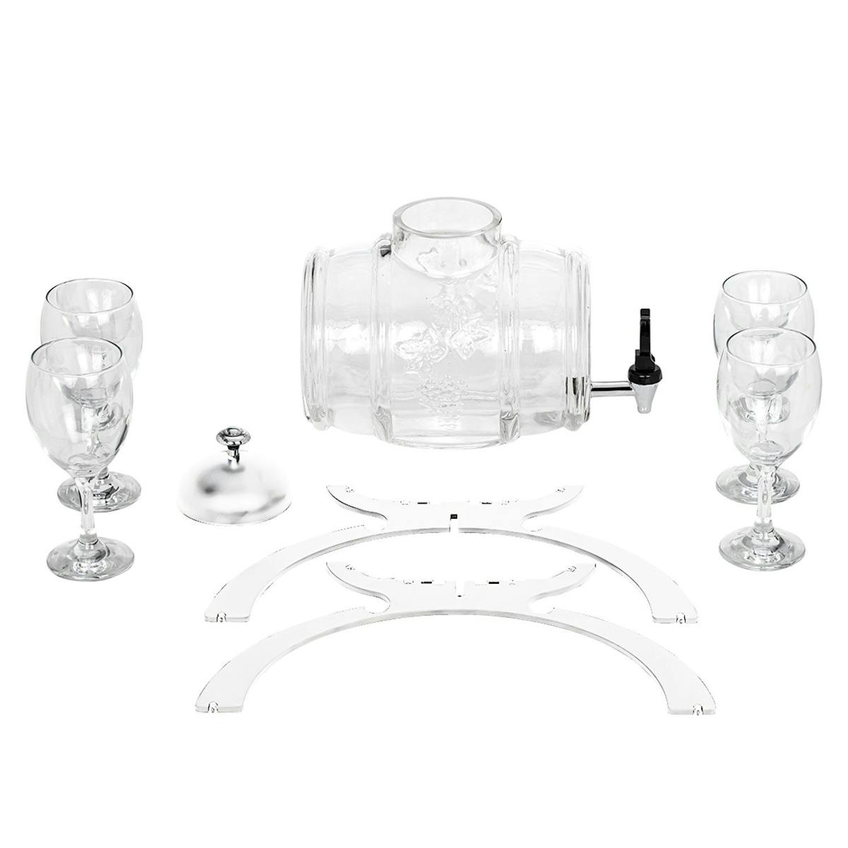 Wine dispenser -incl. 4 wine glasses