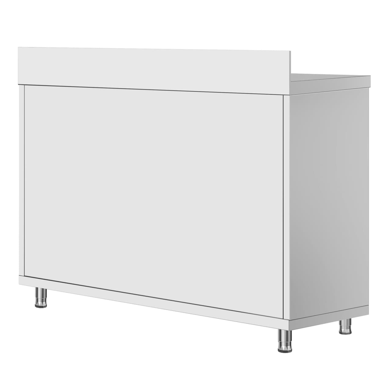 Stainless steel work cabinet ECO - 1200x700mm - with sliding door and backsplash