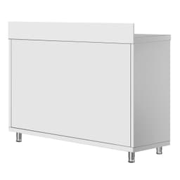 Stainless steel work cabinet ECO - 1200x700mm - with sliding door and backsplash