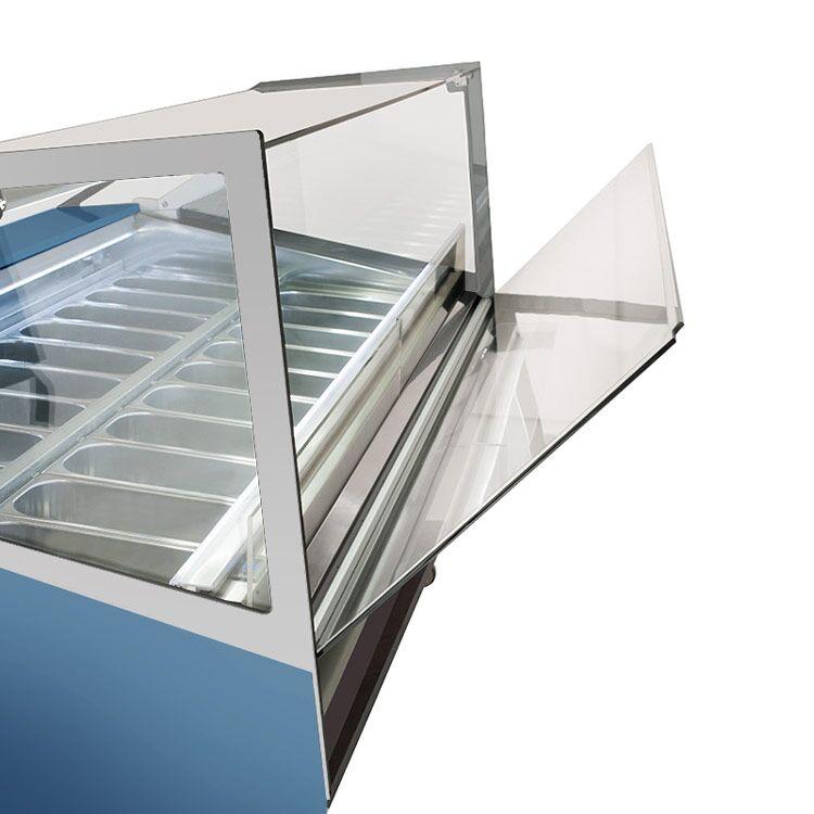 Ice cream counter IVY - 1560mm - Air circulation -   for 16x 5 liter containers - Blue