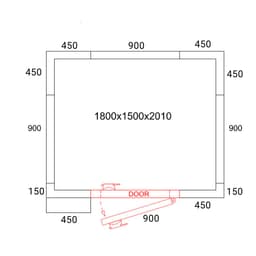 Chladicí box - 1,8 x 1,5 m - výška: 2,01 m - 4,06 m³