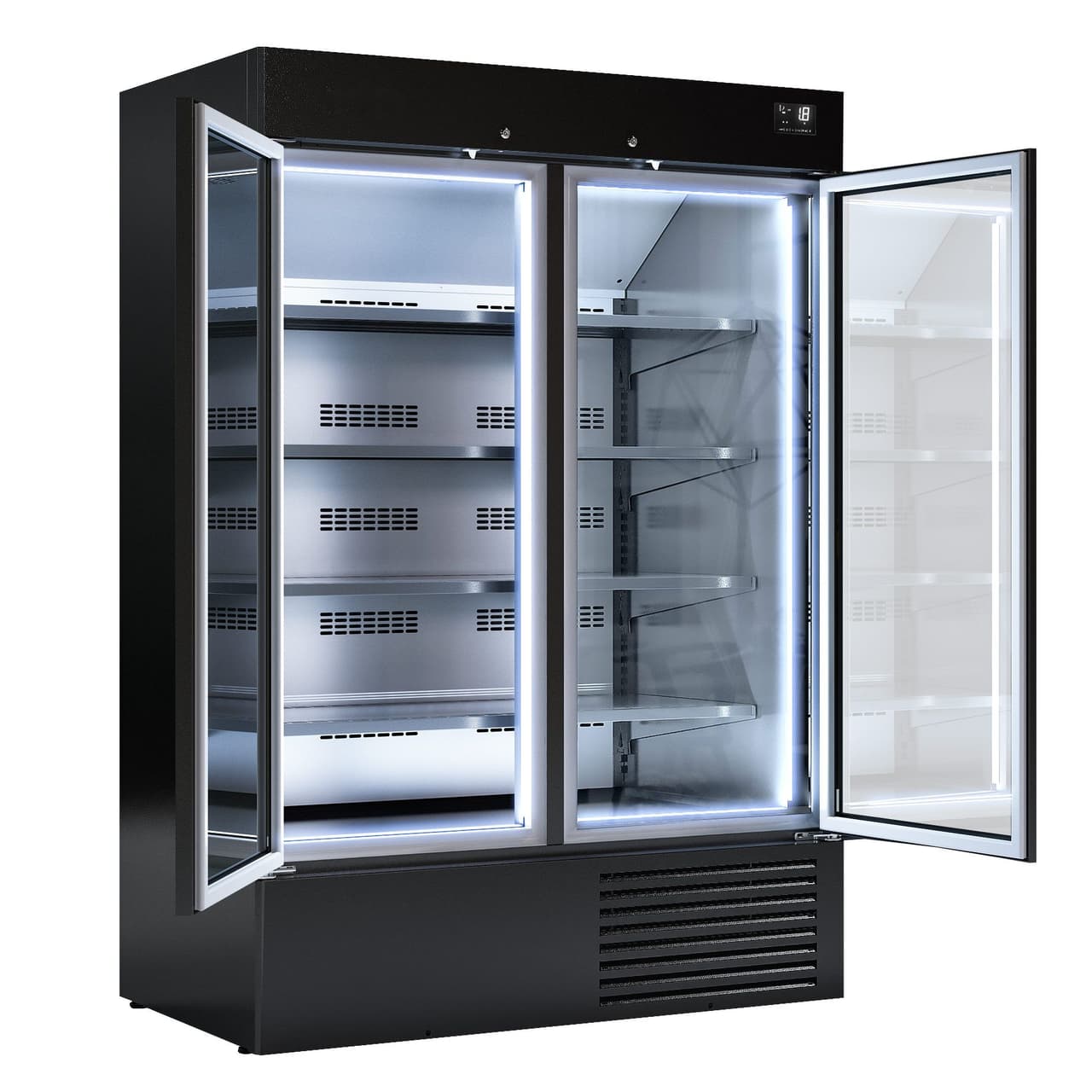 Freezer - 1384mm - 1310 liters - with LED lighting, insulated glass doors & 4 shelves