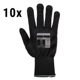 (10 Pair) PVC Nub Glove - Black/ Red - Size: L