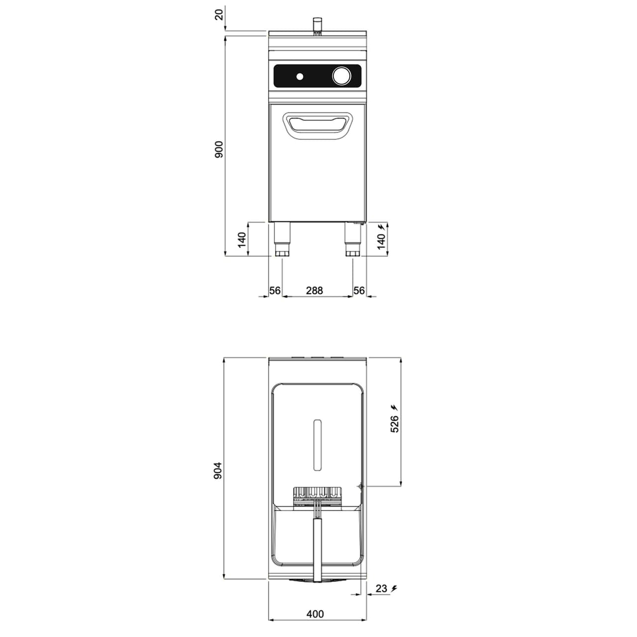 Elektrická fritéza - 22L - 22 kW - digitální