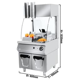 Electric French fries warmer - 400 Volt - incl. substructure