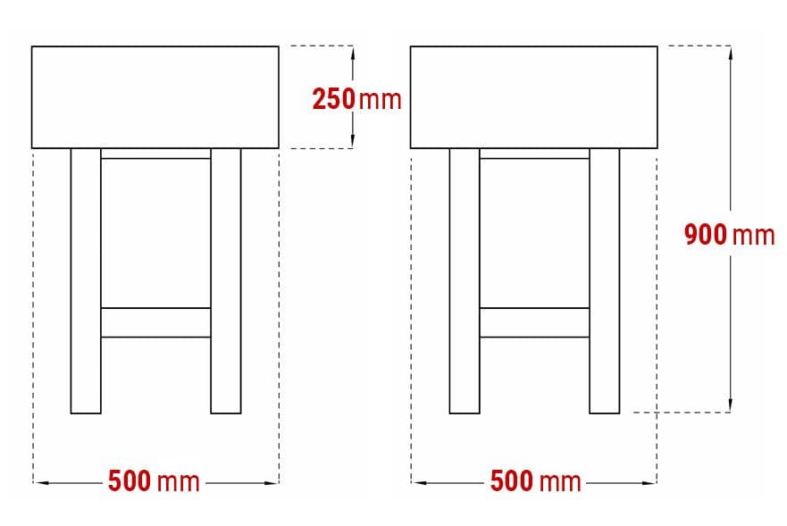 Špalek na sekání z akátového dřeva - 500x500mm