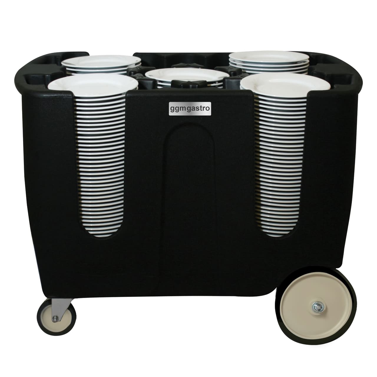 Plate dispenser on castors - with 6 adjustable dividers	