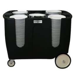 Plate dispenser on castors - with 6 adjustable dividers	