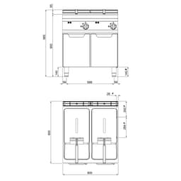 Elektro Doppelfritteuse - 22+22 Liter - 44 kW