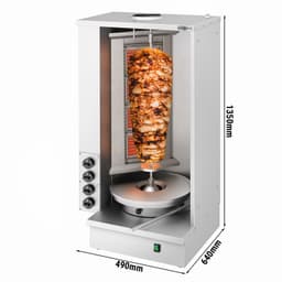 Plynový gril na shawarmu/kebab - 4 hořáky - max. 60 kg