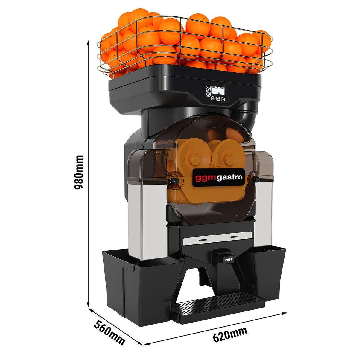 Elektrický odšťavňovač pomerančů - černý - tlačítko Push & Juice - automatické podávání ovoce - vč. režimu čištění