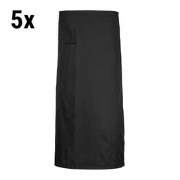 (5 pieces) Waist apron with pocket - Black - Length: 76 cm