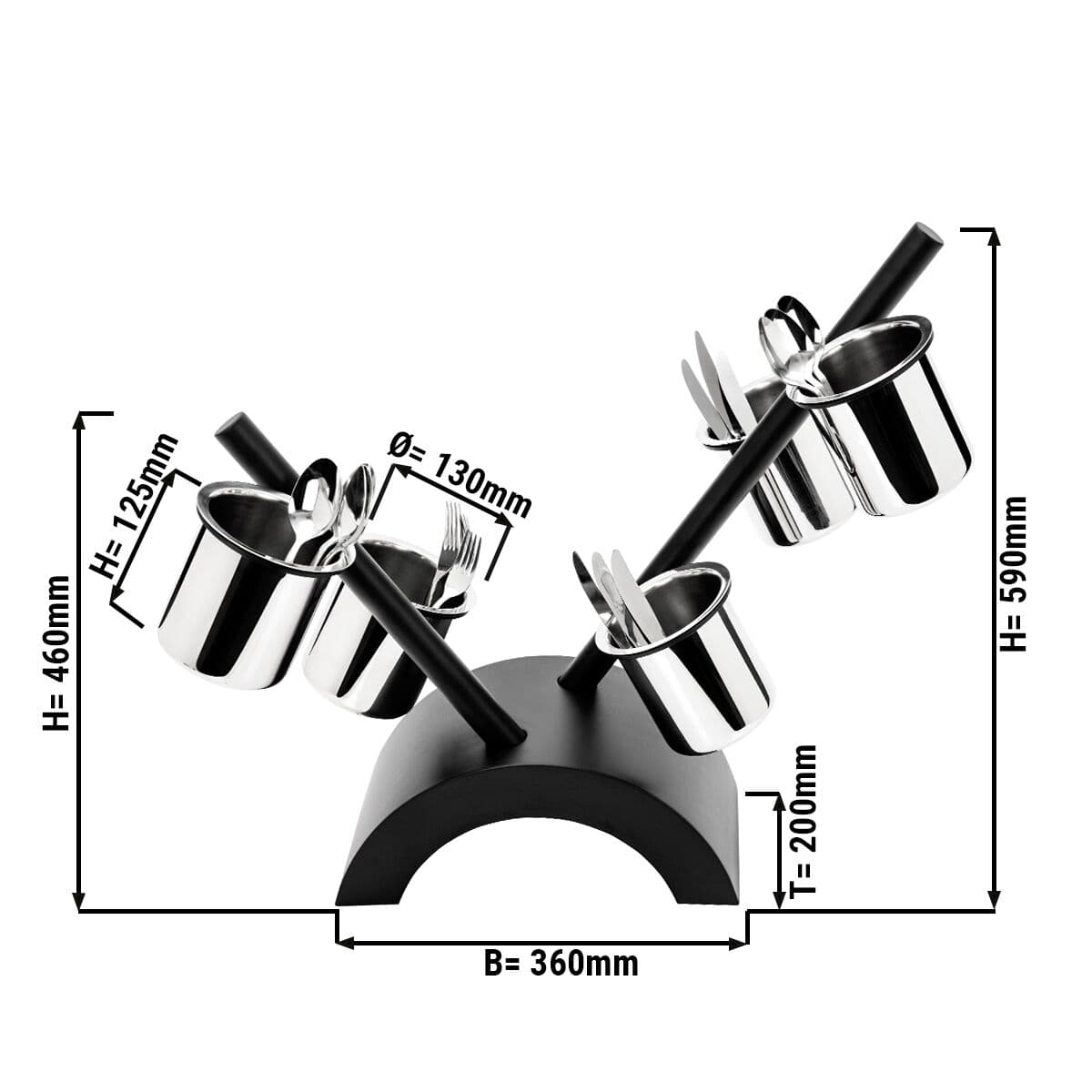 Cutlery tray/shelf - with 5 containers