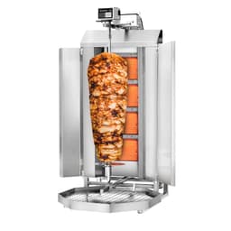 Gril na gyros/kebab - 4 hořáky - max. 60 kg - vč. ochranného plechu a křídlových dvířek