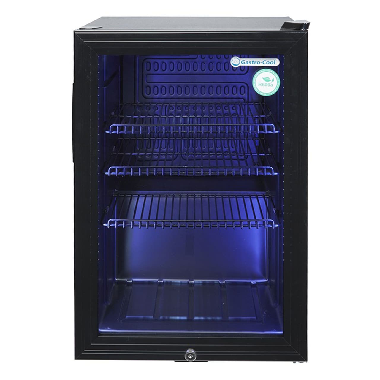 GASTRO-COOL | Mini lednice - 430 mm - 62 L - s 1 skleněnými dveřmi a LED osvětlením - černá