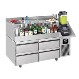 Bar & beverage cooling table - 1200x600mm - 150 litres - with 2 drawers 1/2 & shelves