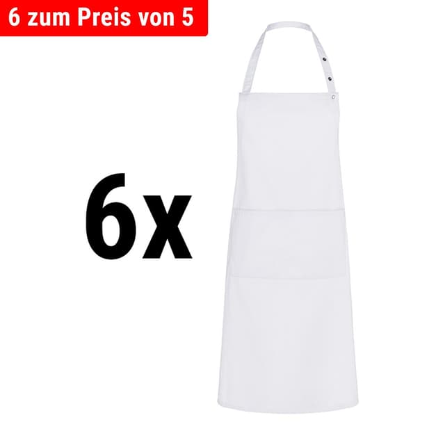 (6 pieces) Karlowsky - Bib Apron Tenerife - White