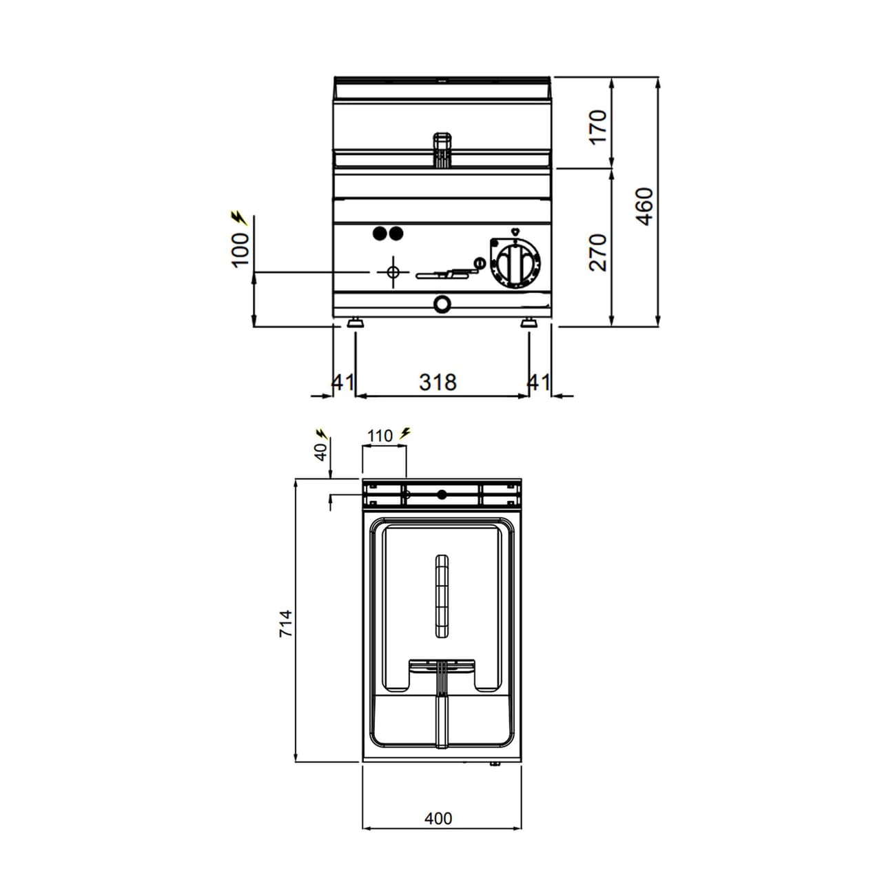 Elektrická fritéza 10L (9 kW)