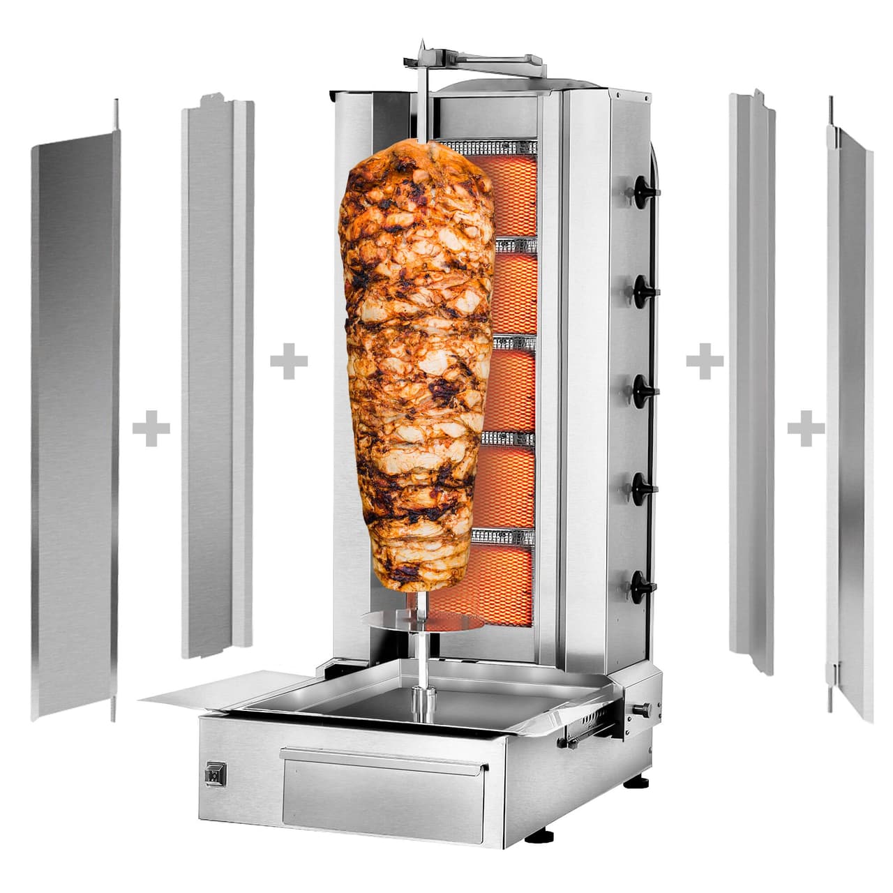 Gril na gyros/kebab - 5 hořáků - max. 80 kg