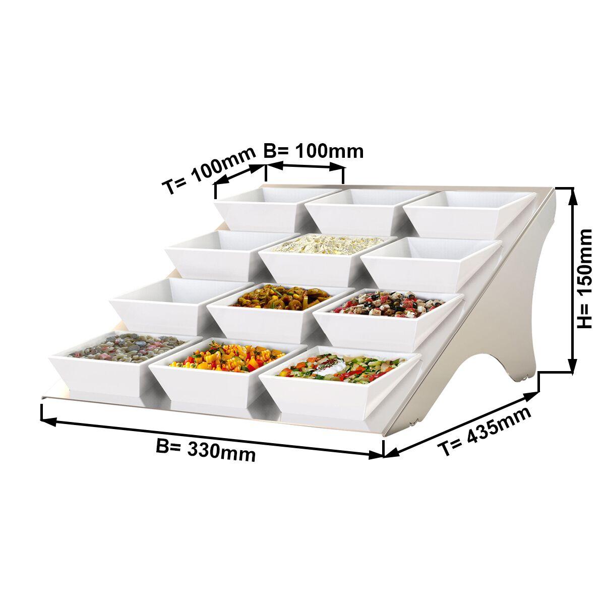 Etagerie / Buffet stand - incl. 12 melamine bowls - angular	