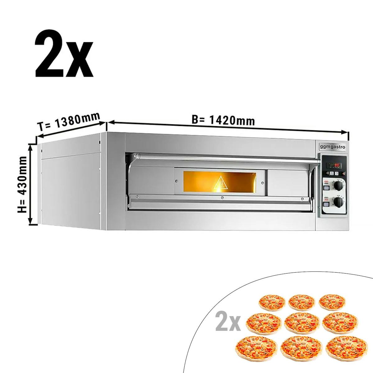 (2 pieces) Electric pizza oven - 9+9x 35cm - Manual