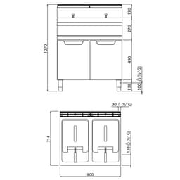 Plynová fritéza 15+15L (25,4 kW)