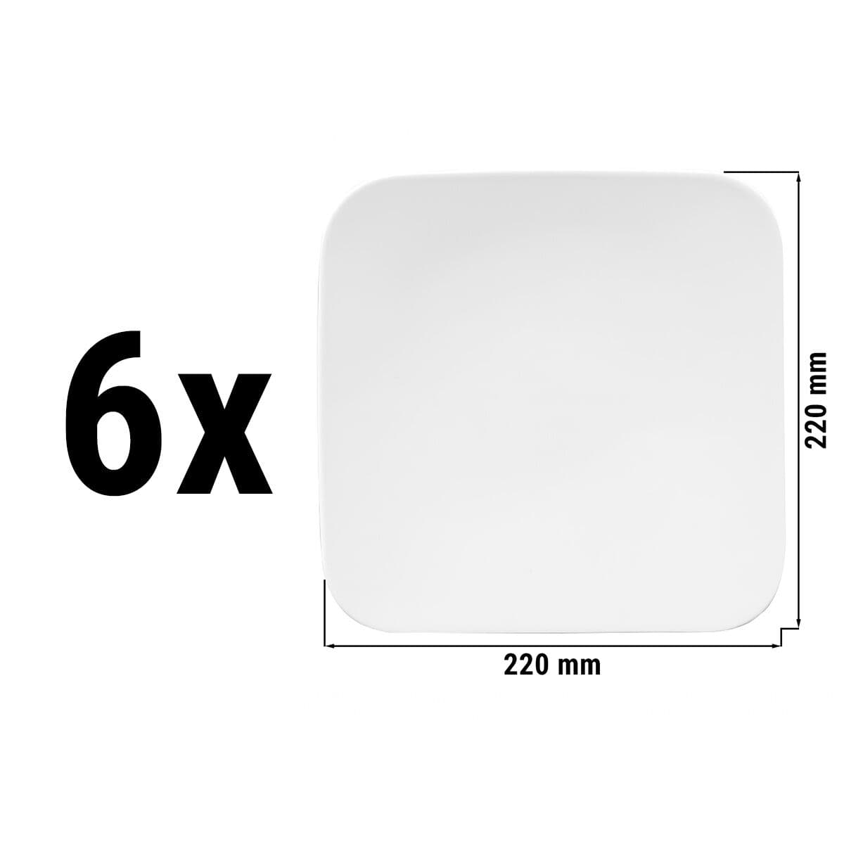 (6 pieces) Seltmann Weiden - Coup plate flat angular - 220x 220mm	