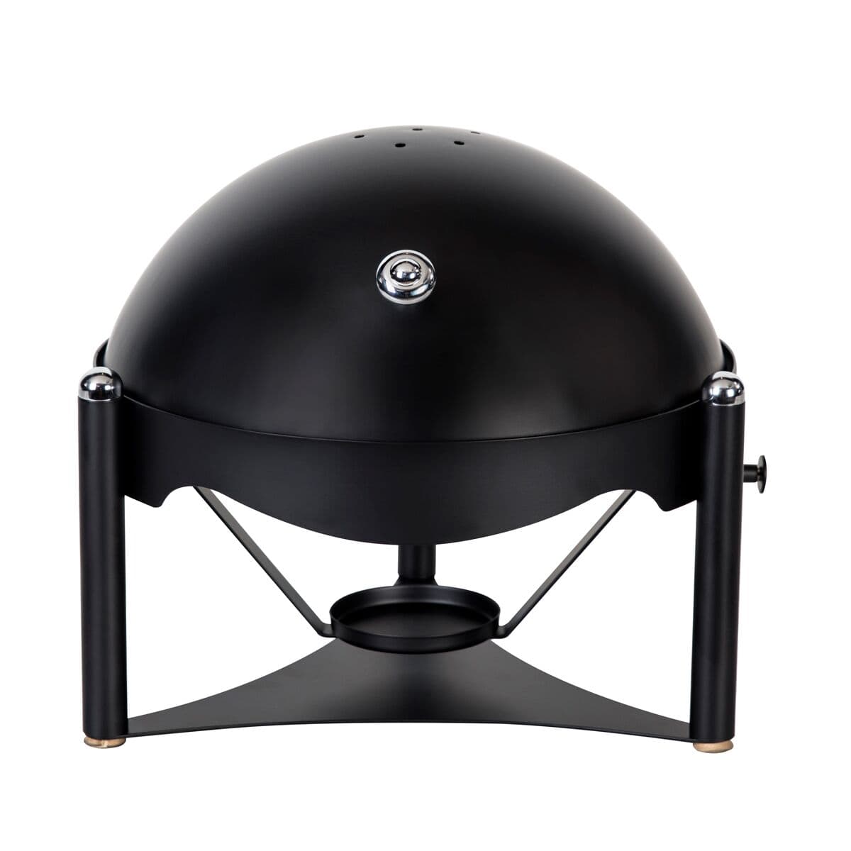 Chafing dish - round - black - with roll-top lid