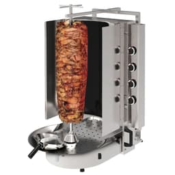 Plynový Gyros / Kebab gril -  s Robax®  sklem - 8 hořáků - max. 75 kg