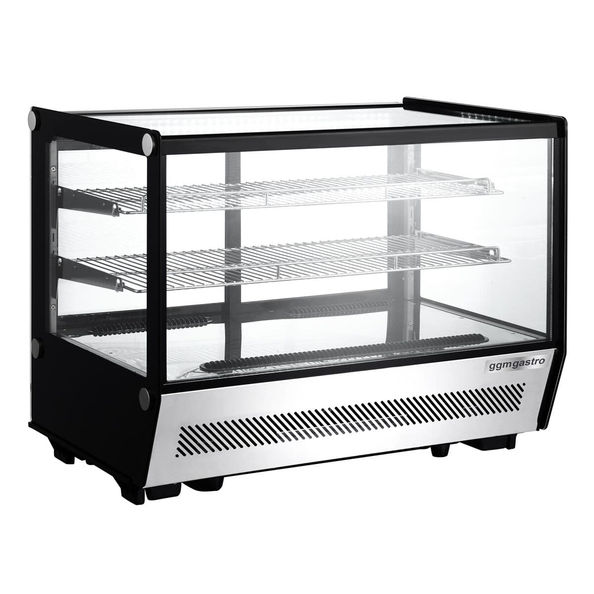 Tabletop refrigerated display case - 160 litres - 880mm -  angular - with 2 shelves