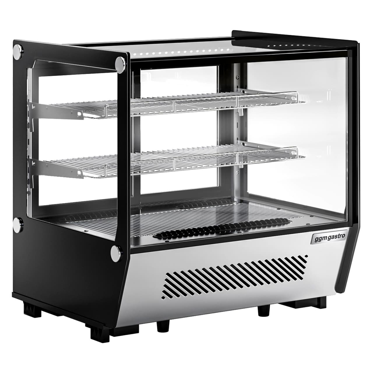 Tabletop refrigerated display case - 120 liters - 700mm - square - with 2 shelves