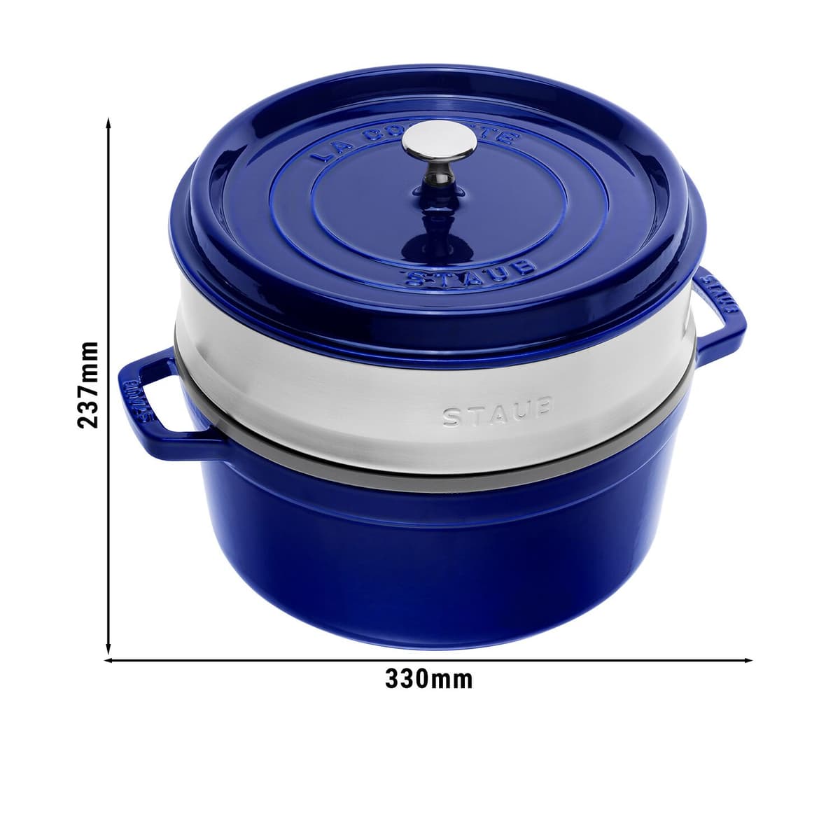 STAUB | LA COCOTTE - Kokotka s napařovací vložkou - Ø 260 mm - litina - tmavě modrá