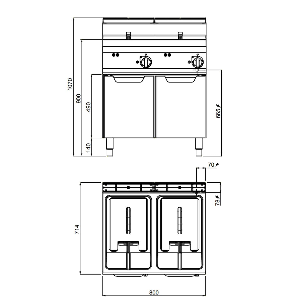 Elektrická fritéza 18+18L (27 kW)