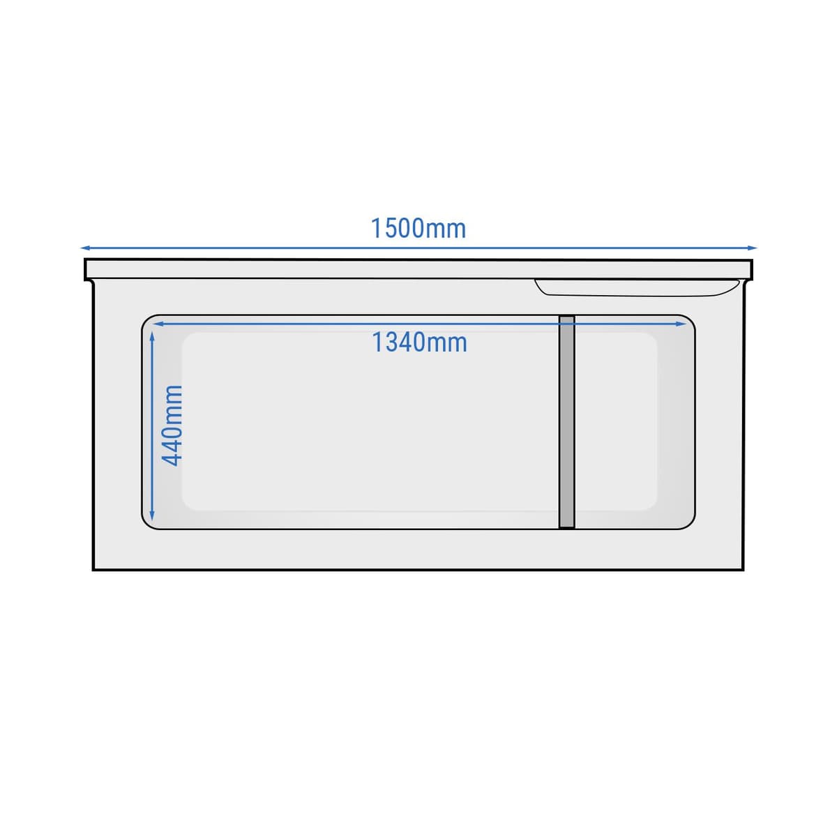 Deep freezer - 1500mm - 388 litres - plastic lid - incl. partition wall