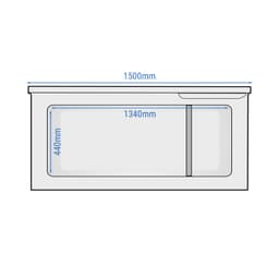 Deep freezer - 1500mm - 388 litres - plastic lid - incl. partition wall