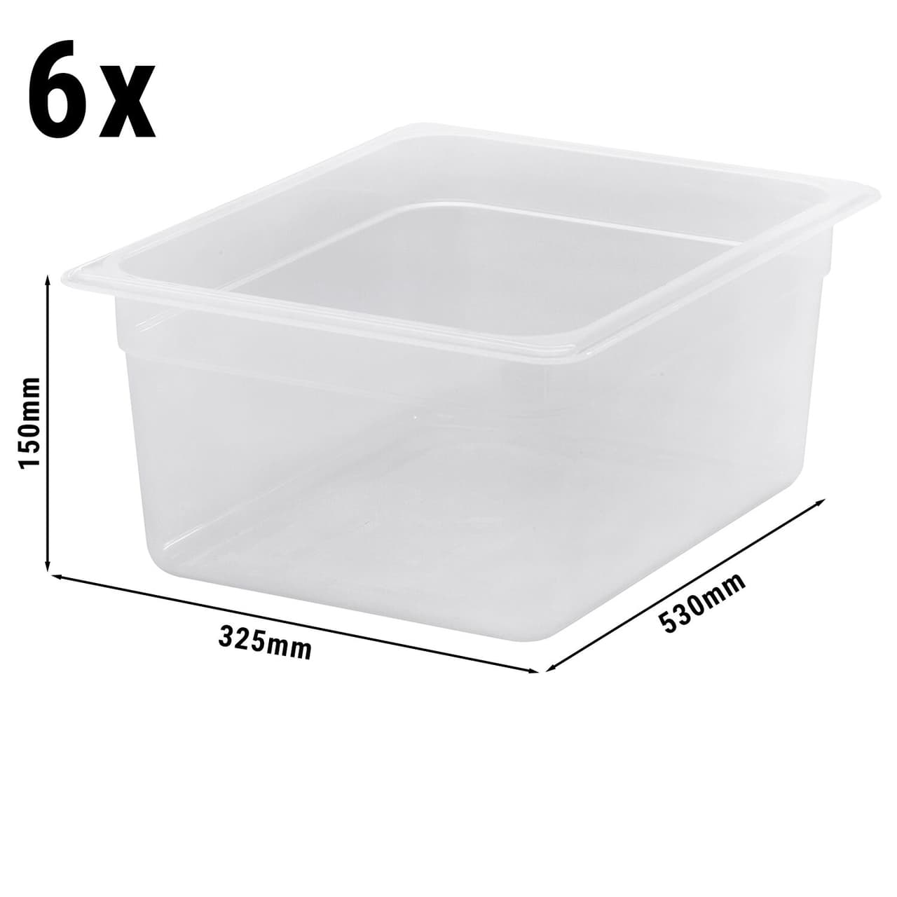 (6 Stück) CAMBRO | CAMWEAR® -  Polypropylen GN 1/2 Behälter - milchig - Tiefe: 150mm