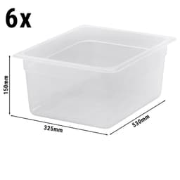 (6 Stück) CAMBRO | CAMWEAR® -  Polypropylen GN 1/2 Behälter - milchig - Tiefe: 150mm