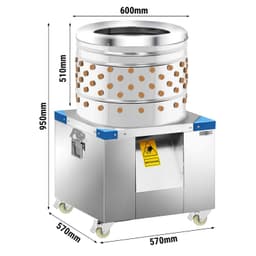 Stroj na škubání kuřat - s 154 škubacími prsty - buben  Ø 60cm