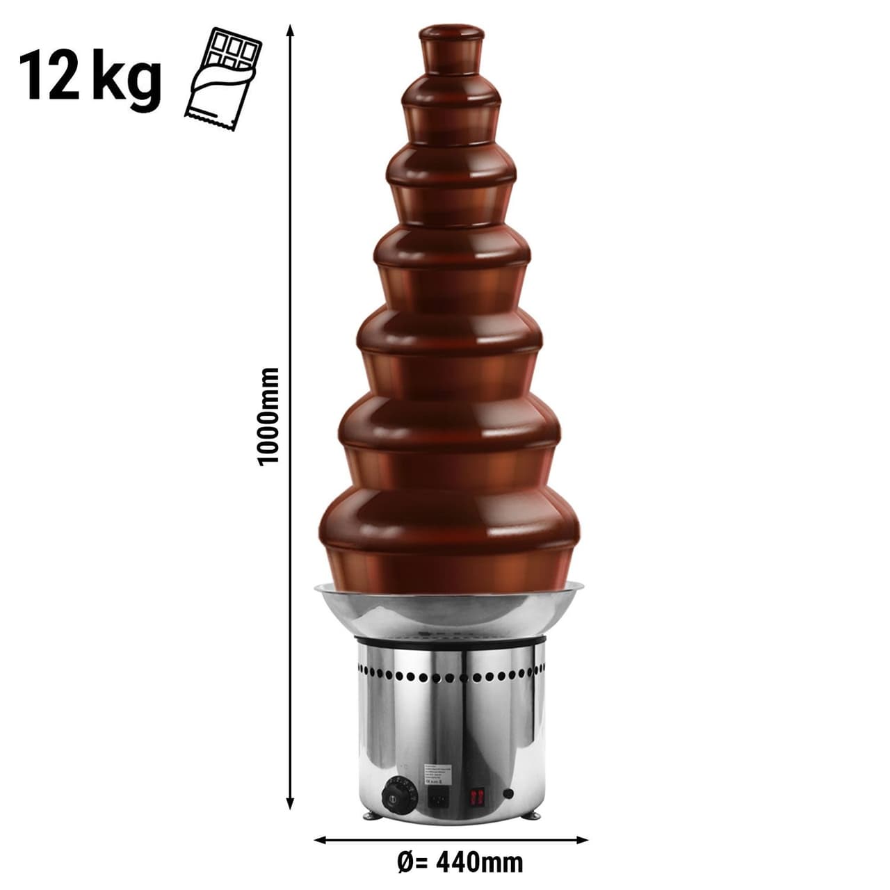 Fontána na čokoládu  - 7 pater - výška: 100 cm 