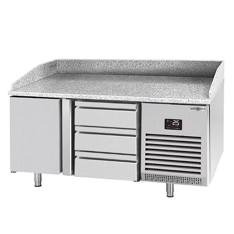 Pizza preparation table Premium PLUS- 1490x700mm- with 1 door & 3 drawers 