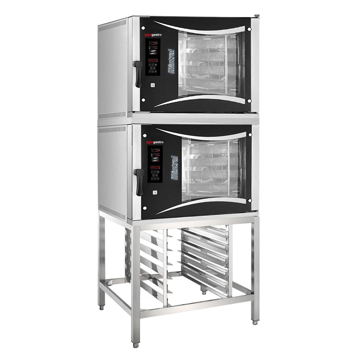 2x bakery combi steamer - digital - 5x EN 80x40 - incl. base frame & sheet metal rack