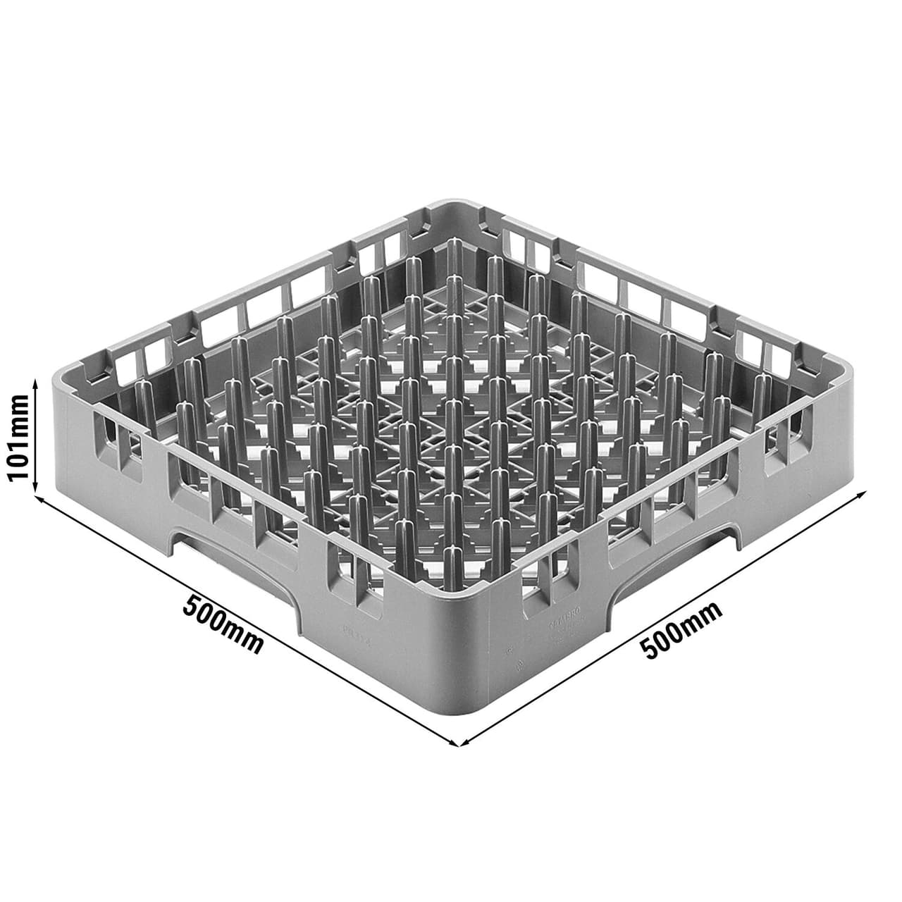 CAMBRO | CAMRACK® - Mycí koš s trny 1/1 - 500x500mm - 9x9 přihrádek - šedý