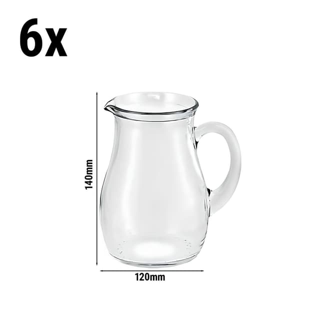 (6 Stück) Glas Krug/ Karaffe - VILLAGE - 250ml - mit Henkel