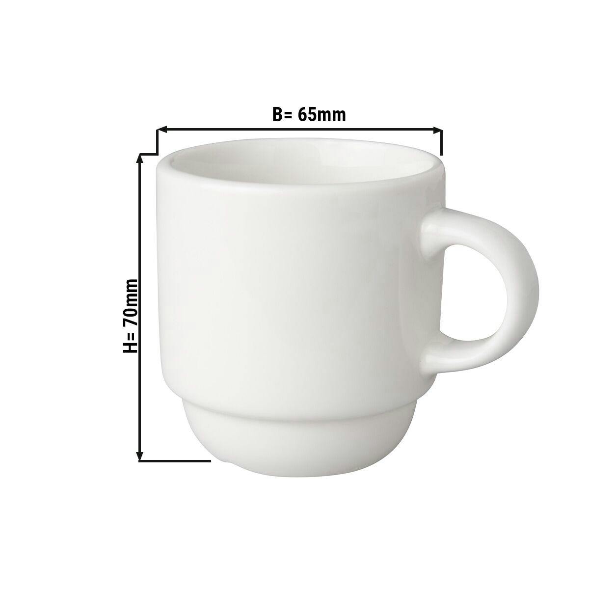 (12 pieces) BUDGETLINE  Coffee cup Mammoet - 14 cl - White