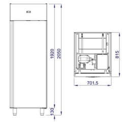 Mrazák - 0,7 x 0,81 m - 700L - s 1 dveřmi