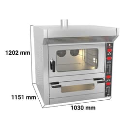 Kombinovaný pekárenský konvektomat - digitální - 4x EN 60x40 & pizza pec - 7x Ø 25 cm