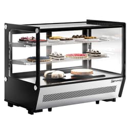 Tabletop refrigerated display case - 160 litres - 880mm -  angular - with 2 shelves