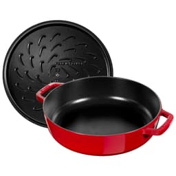 STAUB | BRAISERS - Pečicí hrnec s kapkovitou strukturou Chistera - 280 mm - litina - třešňově červený