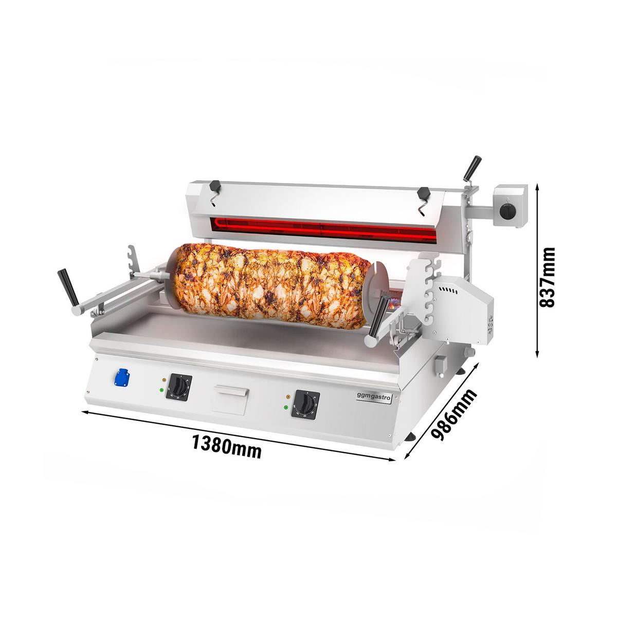 Cag Kebab machine - 9,8kW - horizontal - table-top unit